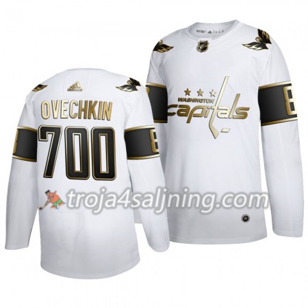 Washington Capitals tröja Alexander Ovechkin 700 Goals Adidas 2019-2020 Vit Golden Edition Authentic - NHL Tröjor Herr